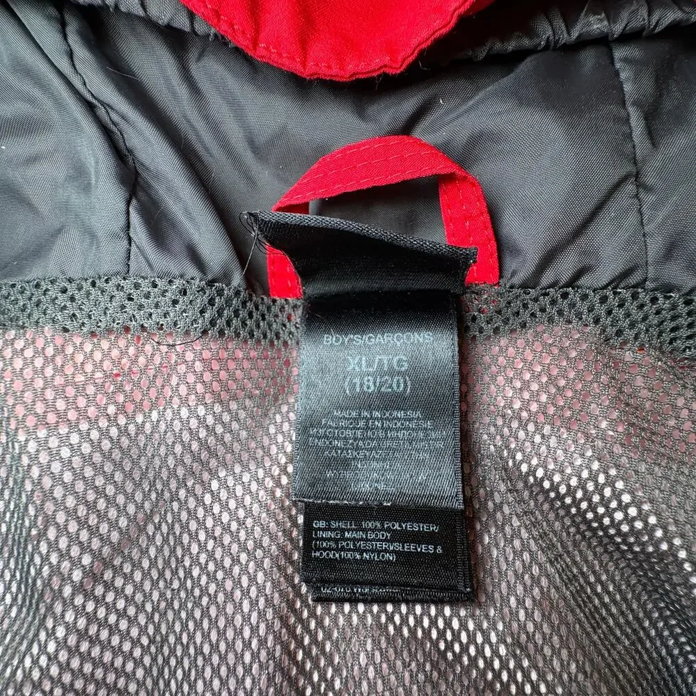 The North Face Hyvent Boys 18 20 XL Waterproof Rain Jacket Red & White